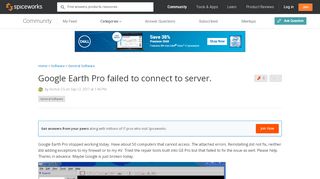 
                            13. Google Earth Pro failed to connect to server. - General Software ...