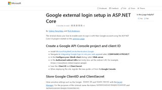 
                            10. Google external login setup in ASP.NET Core | Microsoft Docs