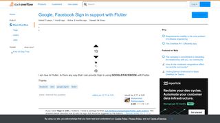 
                            12. Google, Facebook Sign in support with Flutter - Stack Overflow