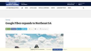 
                            11. Google Fiber expands to northeast San Antonio - The Business Journals