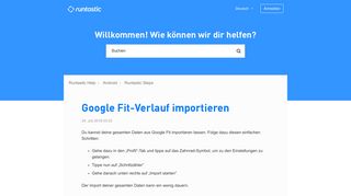 
                            5. Google Fit-Verlauf importieren – Runtastic Help
