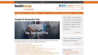 
                            11. Google for Nonprofits FAQ | TechSoup Canada