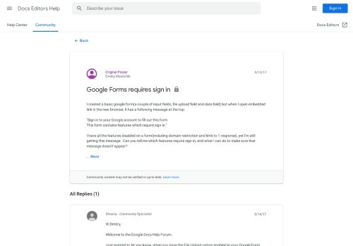 
                            10. Google Forms requires sign in - Google Product Forums
