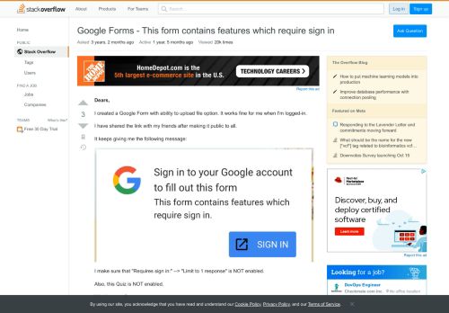 
                            5. Google Forms - This form contains features which require sign in ...