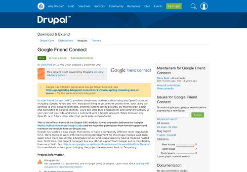 
                            9. Google Friend Connect | Drupal.org