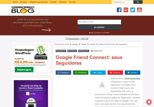 
                            5. Google Friend Connect: seus Seguidores - Gerenciando Blog