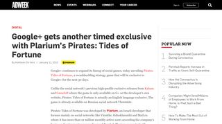 
                            11. Google+ gets another timed exclusive with Plarium's Pirates: Tides of ...
