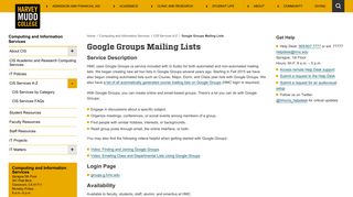 
                            11. Google Groups Mailing Lists | Harvey Mudd College