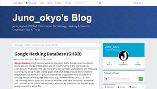 
                            4. Google Hacking DataBase (GHDB) | Juno_okyo's Blog
