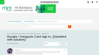 
                            13. Google + hangouts Cant sign in.. [Updated with solution] - Android ...