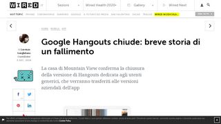 
                            8. Google Hangouts chiude: breve storia di un fallimento - Wired