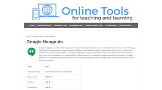 
                            11. Google Hangouts – Online Tools for Teaching & Learning