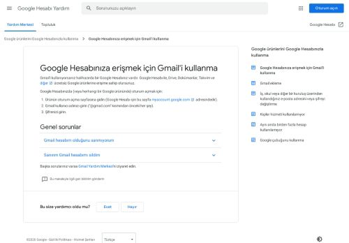 
                            5. Google Hesabınıza erişmek için Gmail'i kullanma - Google Hesabı ...