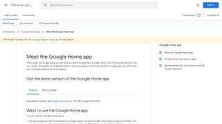 
                            2. Google Home App - Android-Gerät - Chromecast-Hilfe