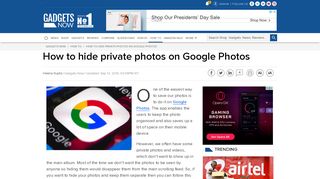 
                            11. google: How to hide private photos on Google Photos | Gadgets Now