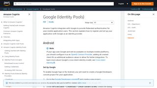 
                            2. Google (Identity Pools) - Amazon Cognito - AWS Documentation