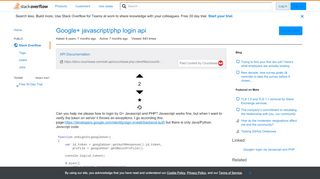 
                            1. Google+ javascript/php login api - Stack Overflow