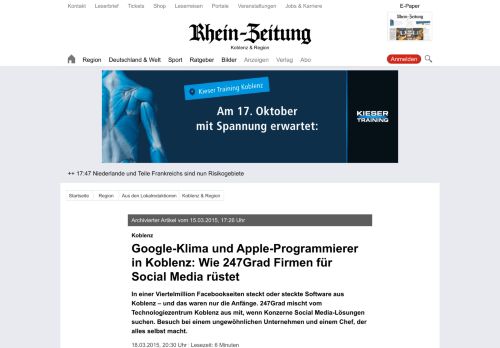 
                            9. Google-Klima und Apple-Programmierer in Koblenz: Wie 247Grad ...