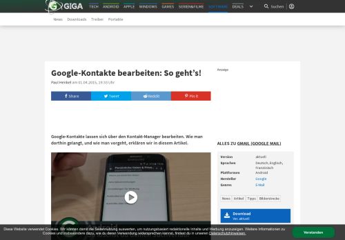 
                            11. Google-Kontakte bearbeiten: So geht's! – GIGA