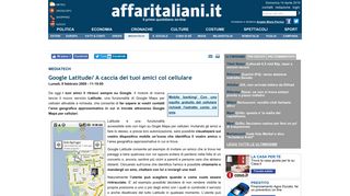 
                            11. Google Latitude/ A caccia dei tuoi amici col cellulare - Affaritaliani.it