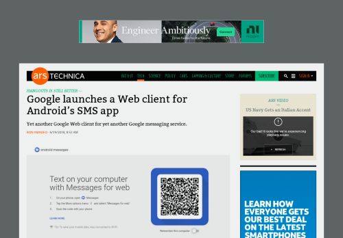 
                            7. Google launches a Web client for Android's SMS app | Ars Technica