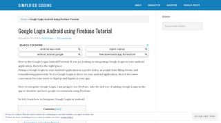 
                            13. Google Login Android using Firebase Tutorial - Simplified Coding