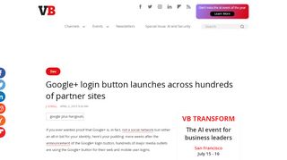 
                            4. Google+ login button launches across hundreds of partner sites ...