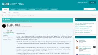 
                            11. Google+ login - ESET Announcements - ESET Security Forum