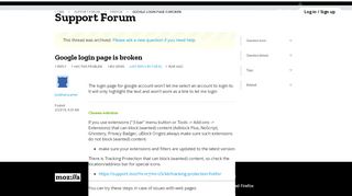 
                            2. Google login page is broken | Firefox Support Forum | Mozilla Support