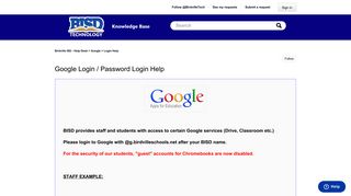 
                            10. Google Login / Password Login help – Birdville ISD - Help Desk