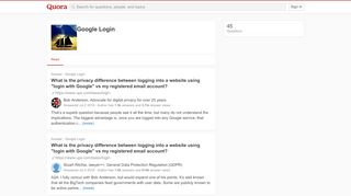
                            1. Google Login - Quora