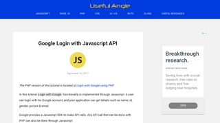 
                            7. Google Login with Javascript API - UsefulAngle.com