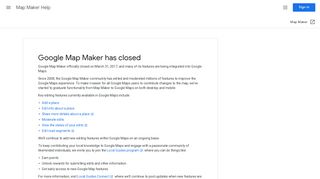 
                            6. Google Map Maker has closed - Map Maker Help