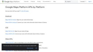 
                            4. Google Maps Platform APIs by Platform - Google Developers