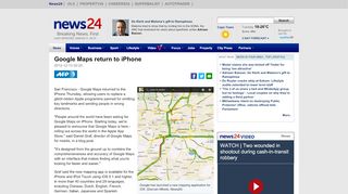 
                            6. Google Maps return to iPhone | News24