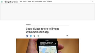 
                            3. Google Maps return to iPhone with new mobile app - Tampa Bay Times