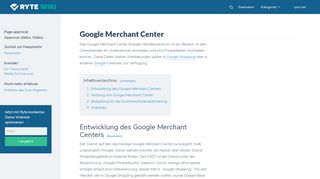 
                            12. Google Merchant Center – Ryte Wiki - Digitales Marketing Wiki