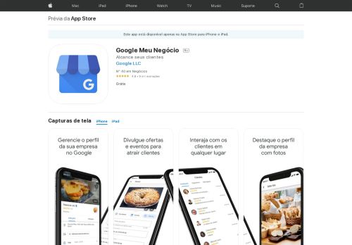 
                            9. Google Meu Negócio na App Store - iTunes - Apple