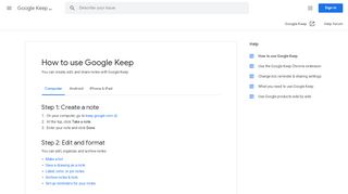 
                            3. Google Notizen verwenden - Computer - Google Notizen-Hilfe