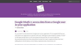 
                            10. Google OAuth 2: access data from a Google user in your application