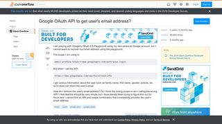 
                            1. Google OAuth API to get user's email address? - Stack Overflow