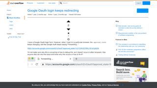 
                            13. Google Oauth login keeps redirecting - Stack Overflow