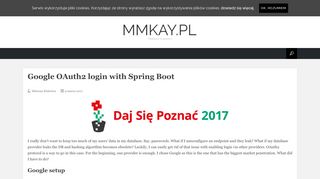 
                            13. Google OAuth2 login with Spring Boot – mmkay.pl