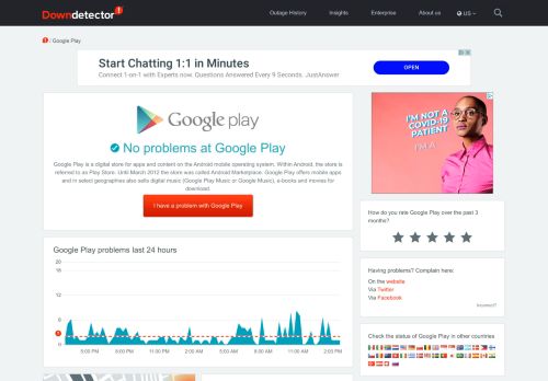 
                            12. Google Play not working? Current status and problems | Downdetector