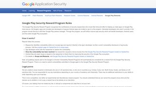 
                            12. Google Play Security Rewards – Application Security – Google