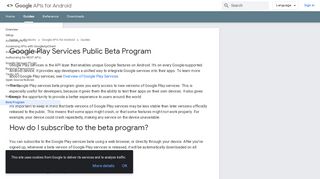 
                            4. Google Play Services Public Beta Program | Google APIs for ...