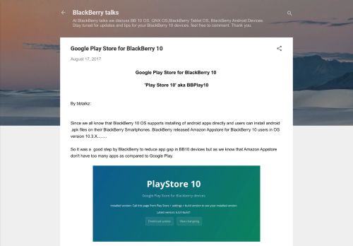 
                            5. Google Play Store for BlackBerry 10 - BlackBerry talks