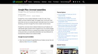 
                            8. Google Plus: Account anmelden - NETZWELT