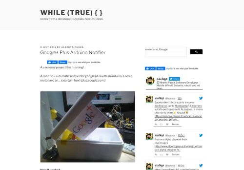 
                            10. Google+ Plus Arduino Notifier – while (true) { } - Alberto Pasca