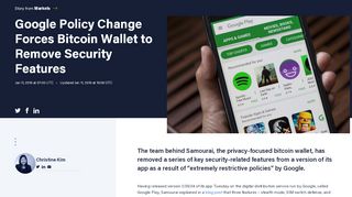 
                            12. Google Policy Change Forces Bitcoin Wallet to Remove Security ...